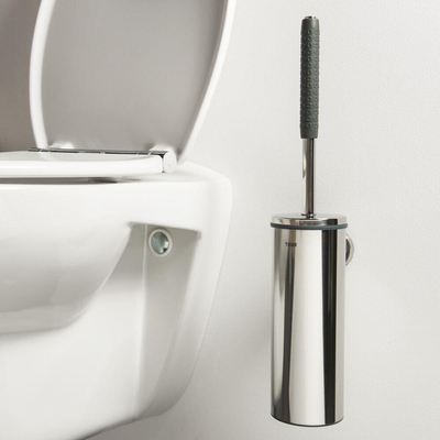 Tiger Boston Comfort & Safety Toiletborstel met houder RVS gepolijst 9x46.9x12.6cm