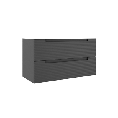 Saniclass Prime Balance Meuble sous lavabo - 100x55x44.9cm - 2 tiroirs - Poignée intégrée - MDF - mat anthracite