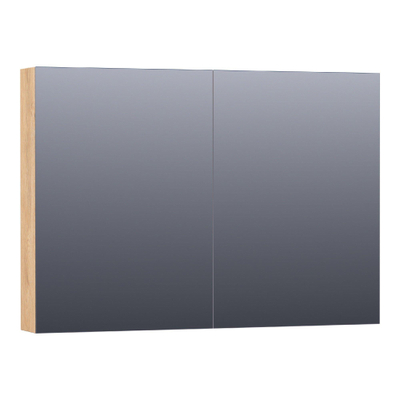 BRAUER Impress armoire de toilette – 99 x 70 x 15 cm – 2 portes, portes-miroir double face – Forest Tan
