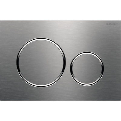 Geberit Sigma20 bedieningsplaat - 2-toets spoeling - ronde knoppen - dualflush - geborsteld rvs