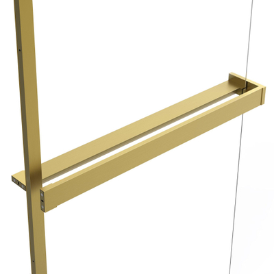 FugaFlow Eccelente Porte-serviettes Acces pour douche à l'italienne - pinces - raccourcissable - laiton brossé (or)