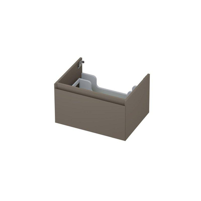 INK Wastafelonderkast - 60x45x35cm - 1 lade - greeploos - MDF lak - Mat taupe