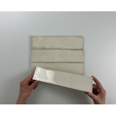ÉCHANTILLON Terravito Dalmira carreau mural - 7.5x30cm - 8.6mm - Rectangle - Beige brillant