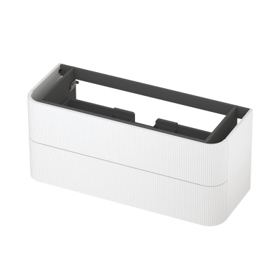 INK Concept R Wastafelonderkast - 120x45x52cm - 2 lades - opliggende grepen - gefreesd - afgeronde hoeken - MDF - mat wit