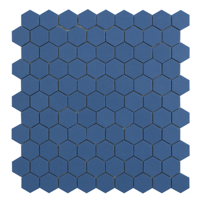 SAMPLE By Goof mozaiek hexagon marine blue Wandtegel Mozaiek Mat Blauw