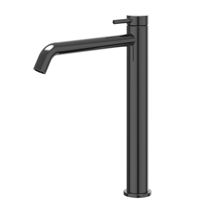 Ivy Bond wastafelkraan - opbouw - hoog - voorsprong 20.8cm - PVD - glans zwart chroom (zwart)