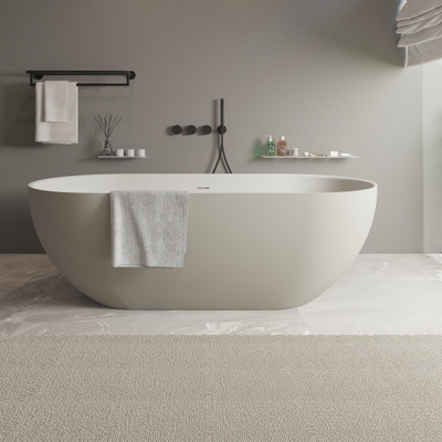 Ideavit Solidera Baignoire autoportante - 170x80x55cm - Solid surface - Ovale - Gris mat