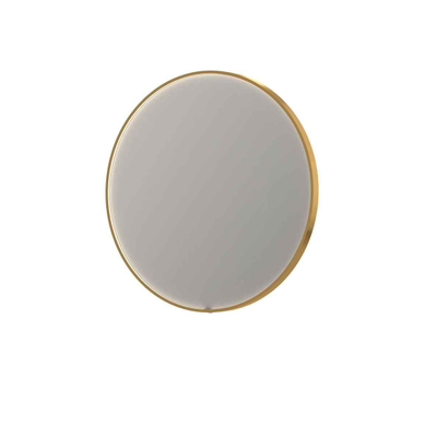 INK SP24 Miroir - 100x4x100cm - LED en bas et en haut changement de couleur - dimmable - Chauffage de miroir - rond - dans un cadre en acier - aluminium Or mat