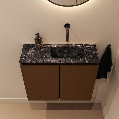 MONDIAZ TURE-DLUX 60cm toiletmeubel Rust. EDEN wastafel Lava positie rechts. Zonder kraangat.