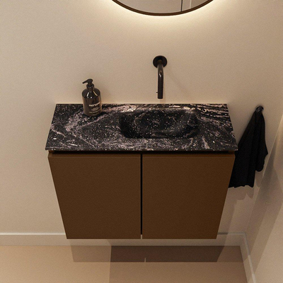 MONDIAZ TURE-DLUX Meuble toilette - 60cm - Rust - EDEN - vasque Lava - position droite - sans trou de robinet