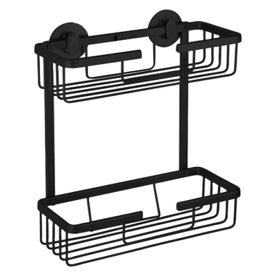 Differnz Panier métallique en aluminium rectangulaire 25x11,6x30cm 2 niveaux noir