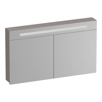 BRAUER Promise armoire de toilette – 119 x 70 x 15 cm – LED directe en haut – 2 portes – Timber Greige