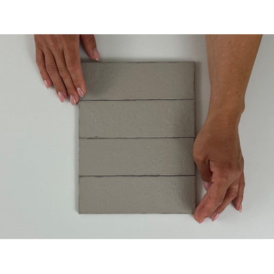 SAMPLE Terravito Nocino wandtegel - 6x18.6cm - Morchella mat (grijs)