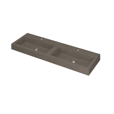 INK Momento lavabo - 140x45x9cm - 2 vasques - 2 trous de robinet - Quartz béton