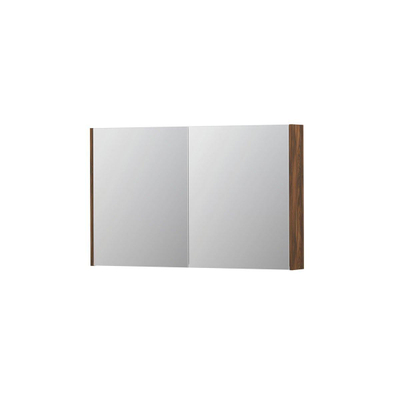 INK SPK2 armoire de toilette – 120 x 74 x 14 cm – 2 portes, portes-miroir double face – Noyer