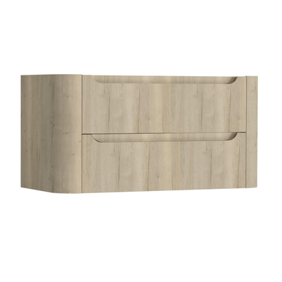 H&R Badmeubelen Juice Meuble sous lavabo - 100x45x50cm - angles arrondis - 2 tiroirs - poignée intégrée - French oak