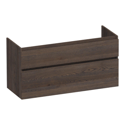 BRAUER Delight Meuble sous vasque 119x45.5x60cm 2 tiroirs Chêne massif assemblage lamello brossé Black Oak