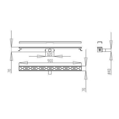 Best Design Nice douchegoot - 7x90cm - zonder flens - RVS