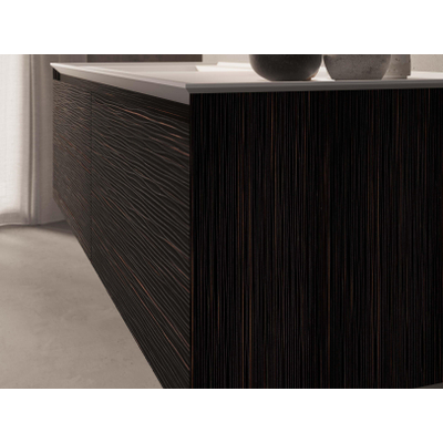 Thebalux Tresor Ensemble de meubles de salle de bains - 140x55x41.5cm - 3 tiroirs - sans poignées - Lavabo Corian - droite - sans trou de robinet - Italian Alpi