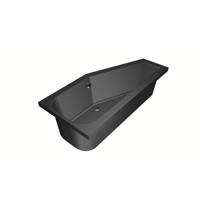Xenz Lagoon Baignoire d'angle - 160x75x48 - bonde au milieu - Droite - Compact - acrylique - ebony
