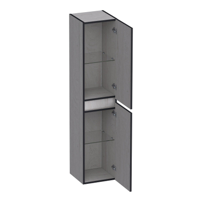 BRAUER Joy Edge armoire de salle de bain - 160x35x35cm - avec 2 portes sans poignée ouvrant à gauche ou à droite Forest Seashell