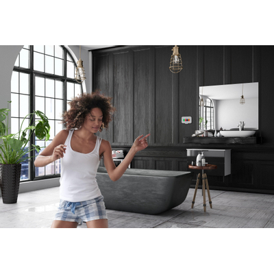Aquasound N-Joy Connect n-joy connect radio de salle de bains - contrôleur (ipx7) - chargeur mural - set d'enceintes zumba blanc - amplificateur bluetooth / 70 watts / 230v/24v