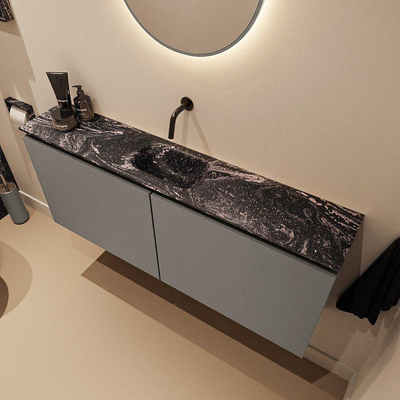 MONDIAZ TURE-DLUX 120cm toiletmeubel Smoke. EDEN wastafel Lava positie midden. Zonder kraangat.