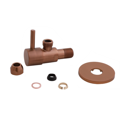 Xellanz Minimal hoekstopkraan 3/8" x 3/8" of knel 10 mm geborsteld brons koper PVD