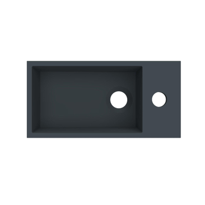 Arcqua Flair fontein - 36x18x9cm - cast marble - 1 kraangat - rechts - mat antraciet