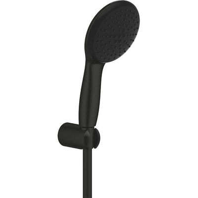 GROHE Vitalio Start QuickFix Ensemble de douchette à main - Ø11cm - 2 jets - 7,4 l/min - avec support - avec flexible - 175cm - noir mat
