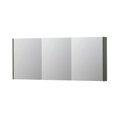 INK SPK2 spiegelkast – 180x74x14 cm – 3 deuren, dubbelzijdige spiegeldeuren – Mat beton groen