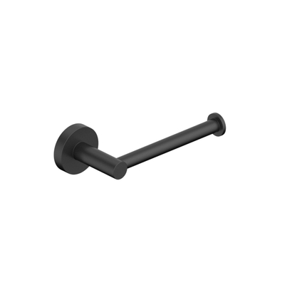 Fortifura Calvi Ensemble WC 3 pièces - porte-rouleau sans couvercle - brosse WC - patère double ronde - noir mat
