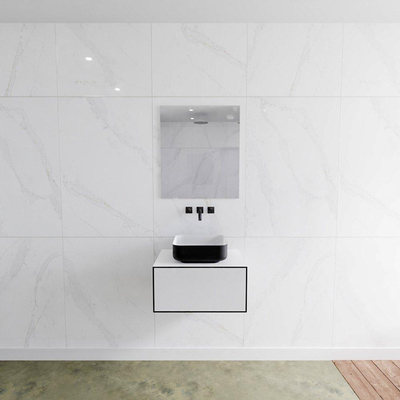 Mondiaz Lagom Meuble salle de bains 60x30.9x45cm Solid Surface Urban 1 tiroir avec lavabo BINX vasque à poser Centre sans trous de robinet