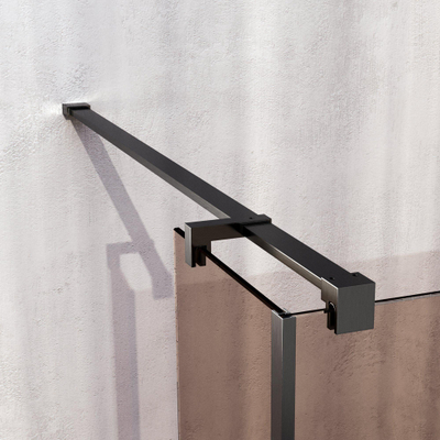 BRAUER Oblivion Douche à l'italienne - 90x200cm - paroi latérale 30 cm - traitement verre - verre bronze - gunmetal PVD brossé