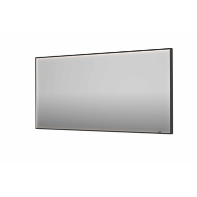 INK SP19 miroir - 160x4x80cm rectangulaire dans cadre en acier incl dir LED - chauffage - changement de couleur - dimmable et interrupteur - métal noir brossé