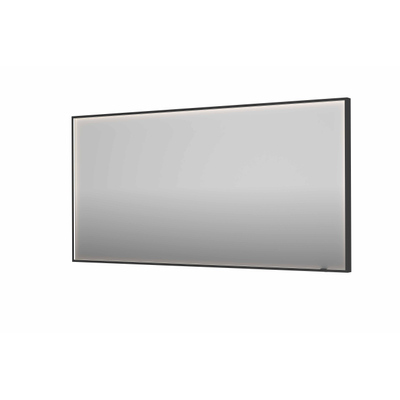 INK SP19 spiegel - 160x4x80cm rechthoek in stalen kader incl dir LED - verwarming - color changing - dimbaar en schakelaar - geborsteld metal black