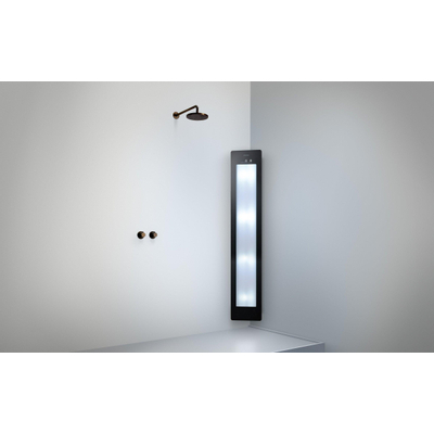 Sunshower Round Plus L infrarood + UV licht opbouw incl. installatieset hoek 185x33x25cm full body Black
