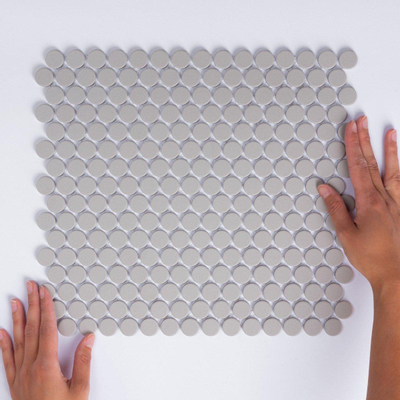 La Mosaic Factory London carreau mosaïque - 31,5x29,4cm - carrelage mural et de sol - Rond - Porcelaine Gris Mat