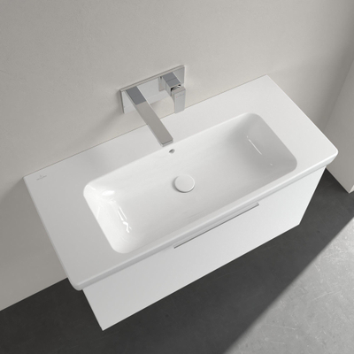 Villeroy & Boch Architectura wastafel - 100x44.5cm - zonder kraangat - met overloop CeramicPlus - White Alpine (glans wit)