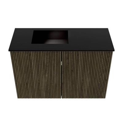 Mondiaz JOYA 60cm toiletmeubel - kleur Shadow - Wastafel FAYE positie Links 1 kraangat kleur Urban.