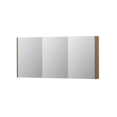 INK SPK2 spiegelkast – 160x74x14 cm – 3 deuren, dubbelzijdige spiegeldeuren – Fineer Ash grey