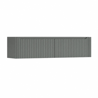 H&R Badmeubelen Juice Wastafelonderkast - 180x45x40cm - rechterhoek afgerond - 3D-front - 2 lades - geïntegreerde greep - petrol mat