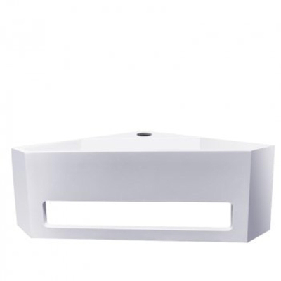 Wiesbaden Julia fontaine d'angle solid surface 35x35x16cm mat blanc incl. robinet de fontaine Amador acier brossé