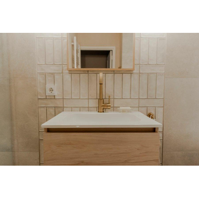 Ink aspekt lavabo 60x1,5x45cm 1 trou pour robinet évier porcelaine blanc brillant