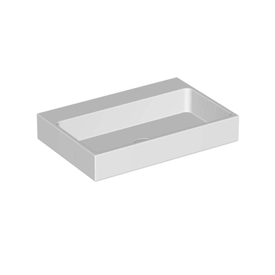 INK Unit Lavabo Procelaine 10x60x40cm sans trou pour robinet avec bonde clic clac en porcelaine Blanc brillant