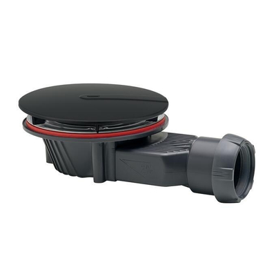 Wirquin Slim+ bonde de receveur de douche - peu profonde - 90mm - avec couvercle ABS - noir mat