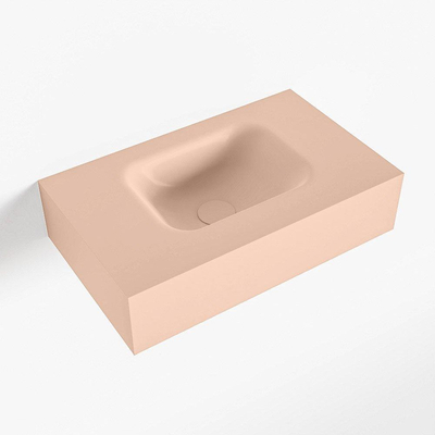 Mondiaz LEX Lavabo compact - 50x30x12cm - vasque au centre - sans trous de robinet - solid surface - Rosee