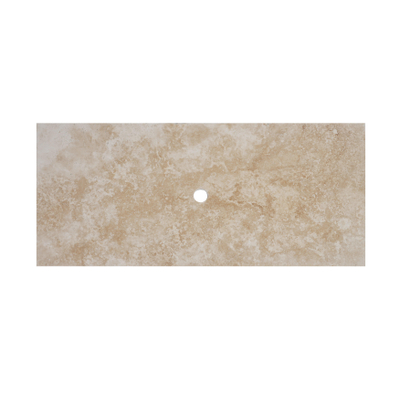 Saniclass Travertine Topblad - 100x46cm - zonder kraangaten - 1 sifon-uitsparing - gemeleerd natuursteen