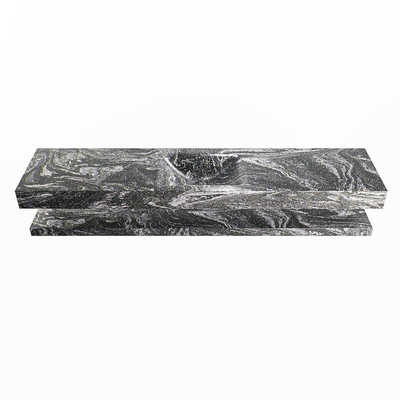 MONDIAZ ALAN - DLUX Badkamermeubelset - 200cm - planchet - Lava - vrijhangende wastafel - wasbak midden - 0 kraangaten - Lava