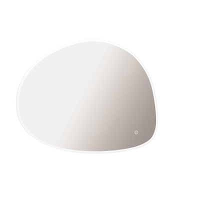 Crosswater Mada Spiegel met verlichting - 50x70cm - horizontaal/verticaal - LED - 2700K tot 6400K - dimbaar - kiezelvorm - helder (zilver)